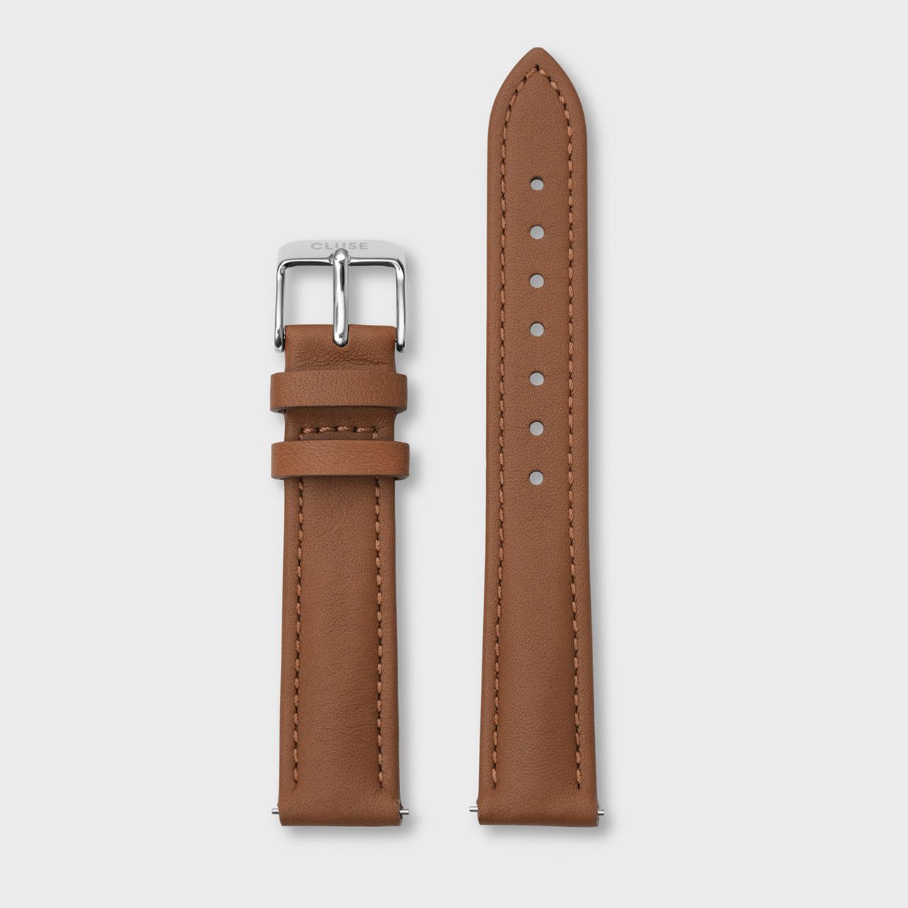 CLUSE Strap 16mm Leather Caramel, SILVER Colour