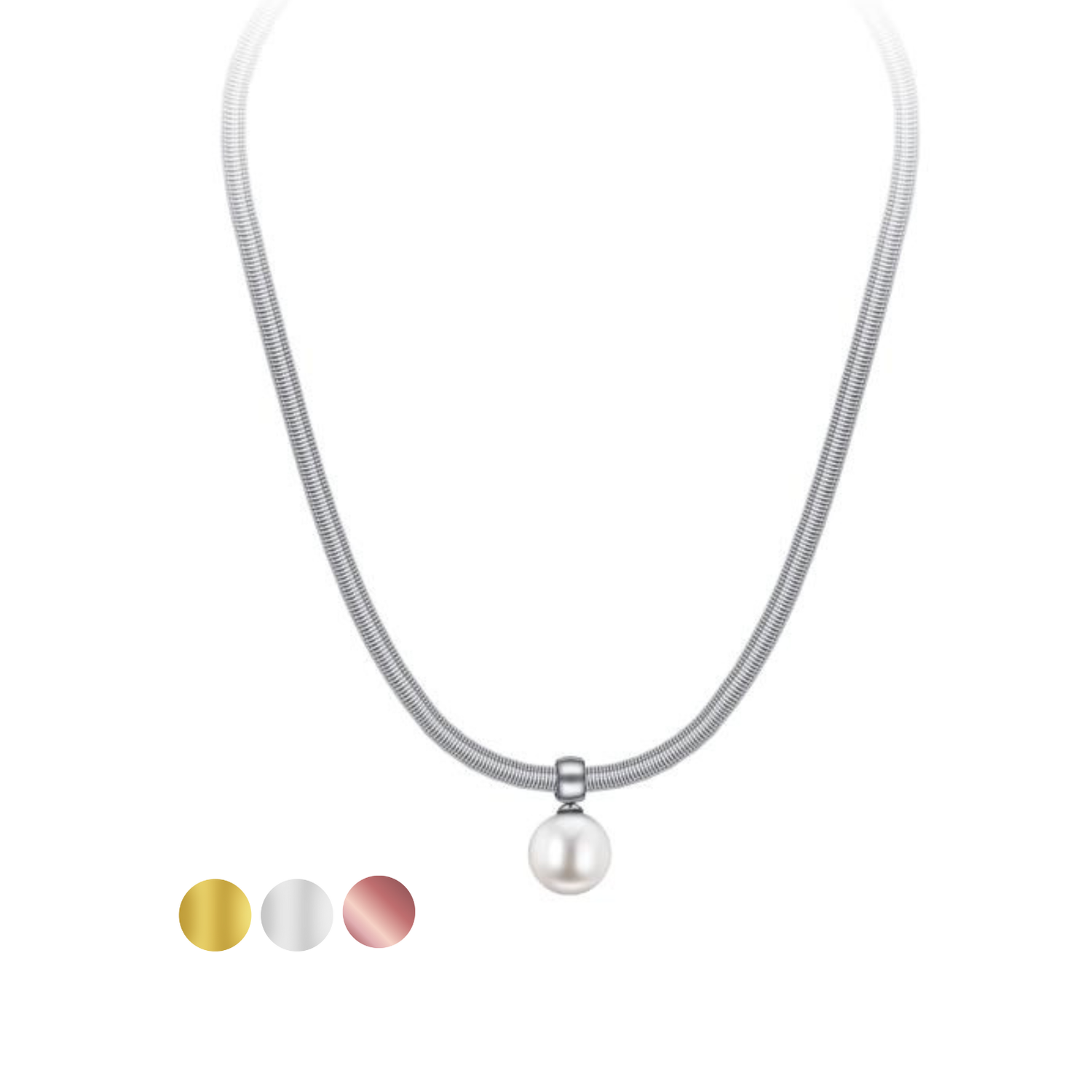 Japanese Silk Wire Wrapped Necklace  & FWP Pearl Drop