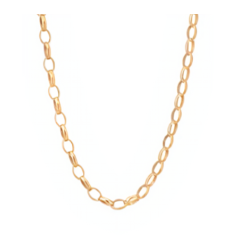 9ct Yellow Gold Oval Belcher Chain-BO2