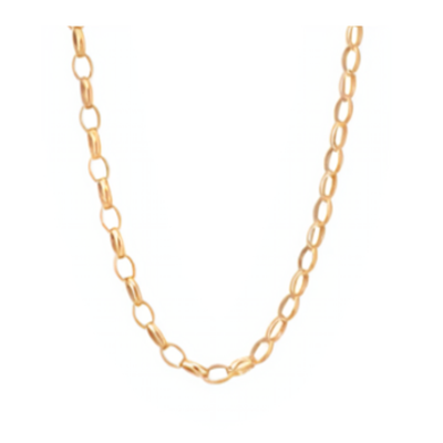 9ct Yellow Gold Oval Belcher Chain-BO2