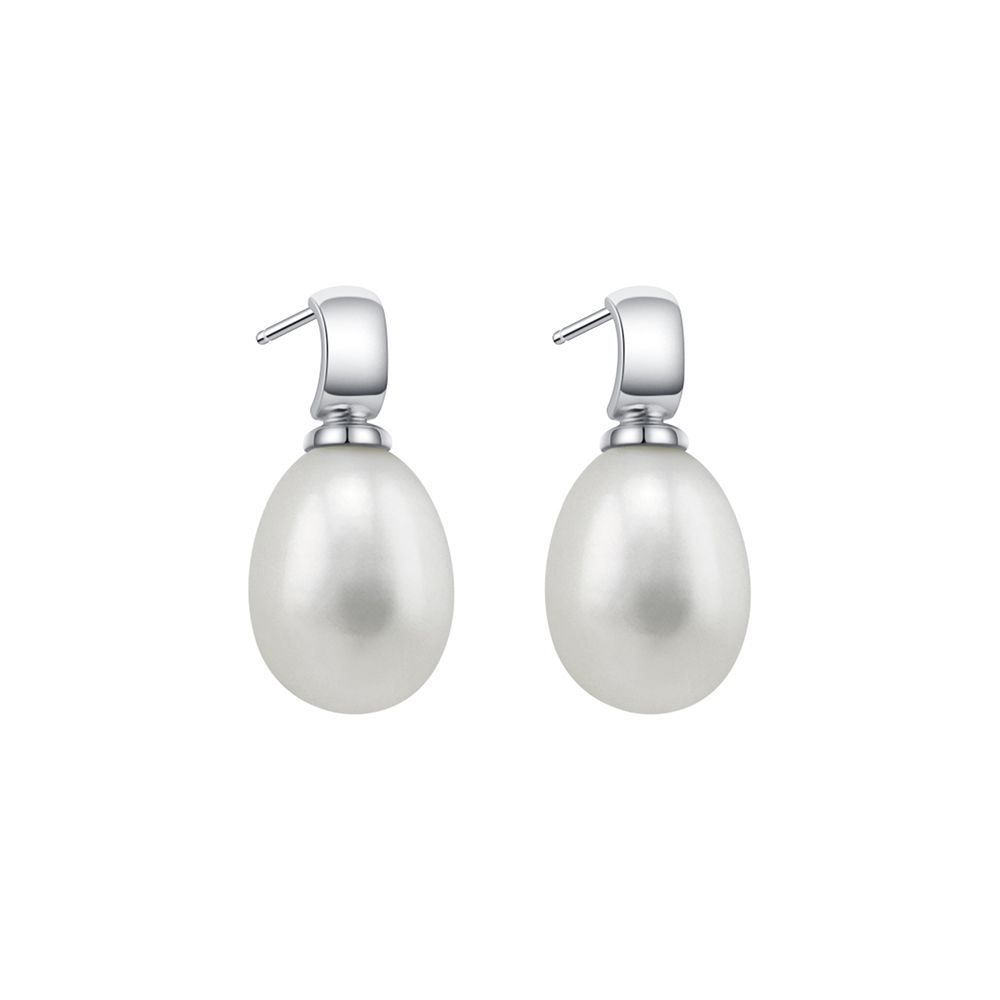 ​Sterling Silver Drop Pearl Earrings