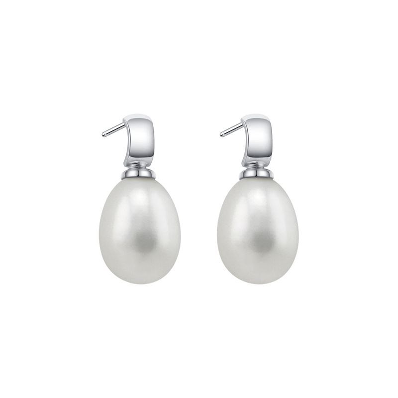 ​Sterling Silver Drop Pearl Earrings
