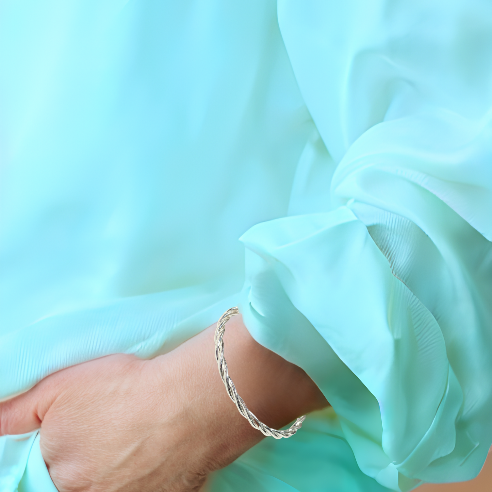 Sterling Silver Solid Twist Bangle