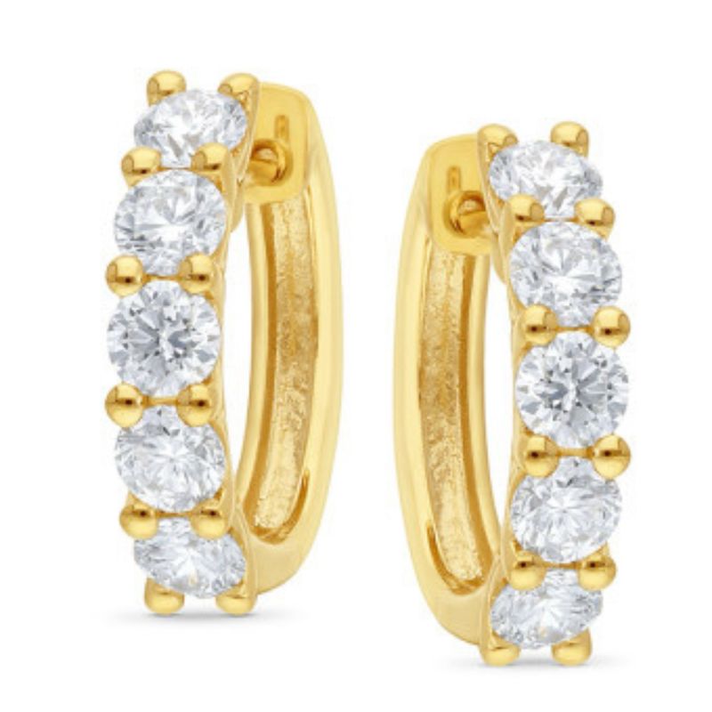 2.00ct Gold LAB Diamond Huggie Earrings