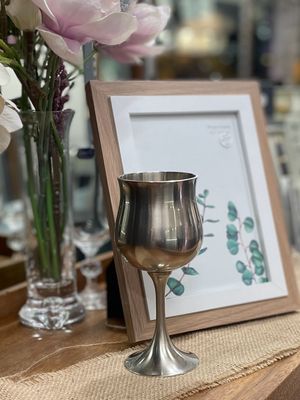 Tulip Goblet Pewter Finish On Brass