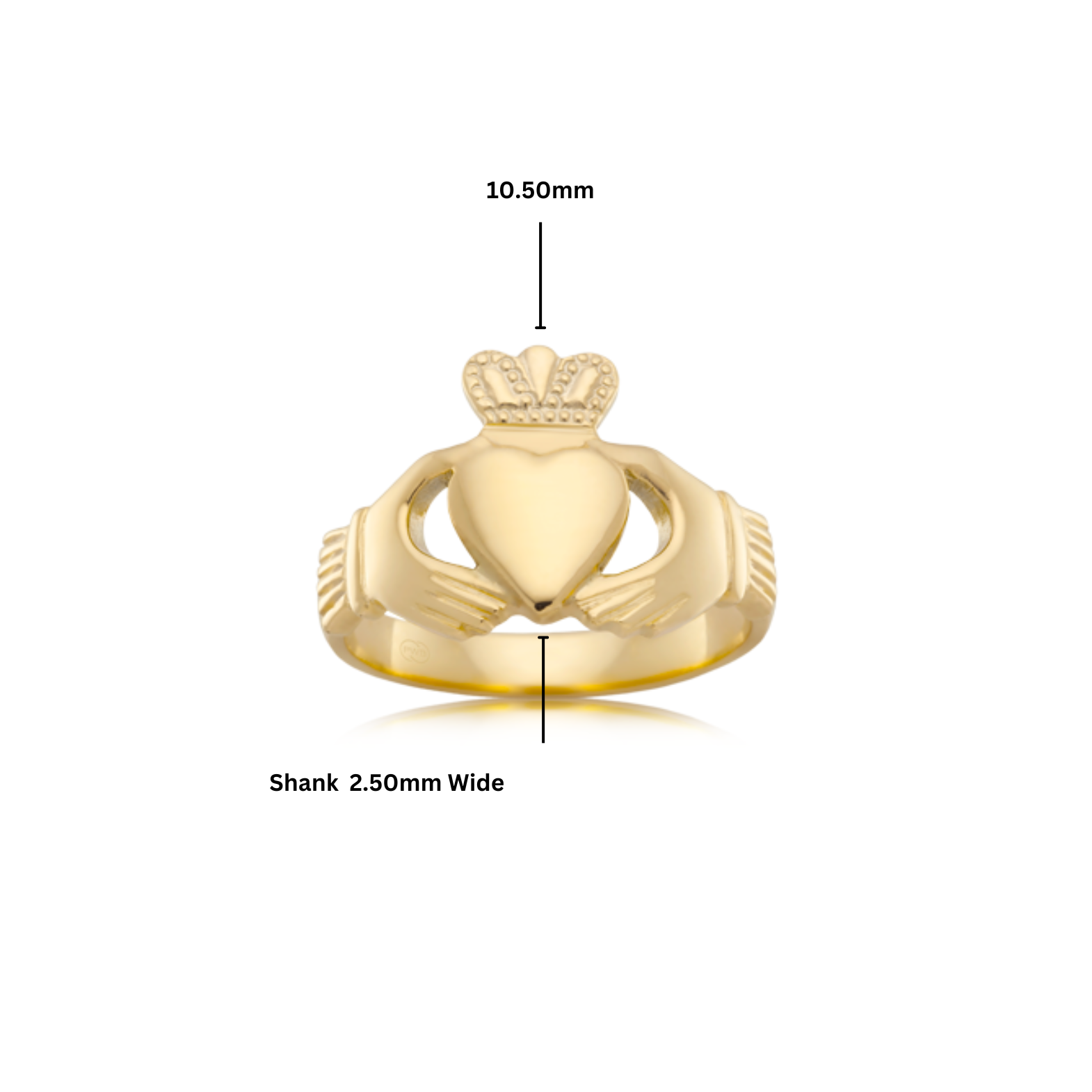 9ct Yellow Gold Irish Claddagh Ring