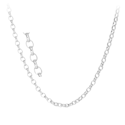 Sterling Silver Oval Belcher Necklace (BO1)