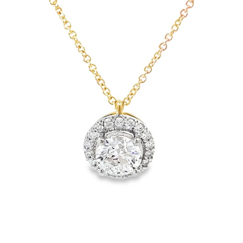 9ct Yellow Gold LAB Diamond Halo Pendant