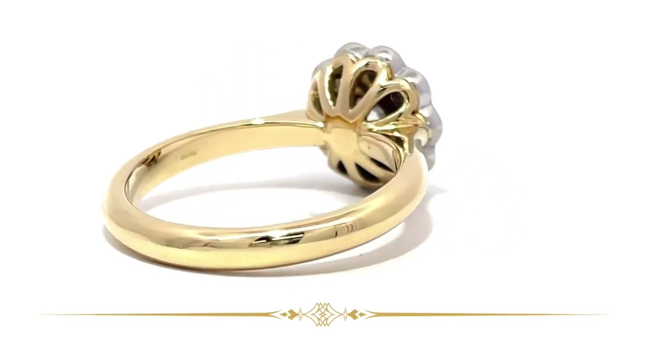 LAB 18ct Yellow Gold Diamond Daisy Ring (1.01ct)