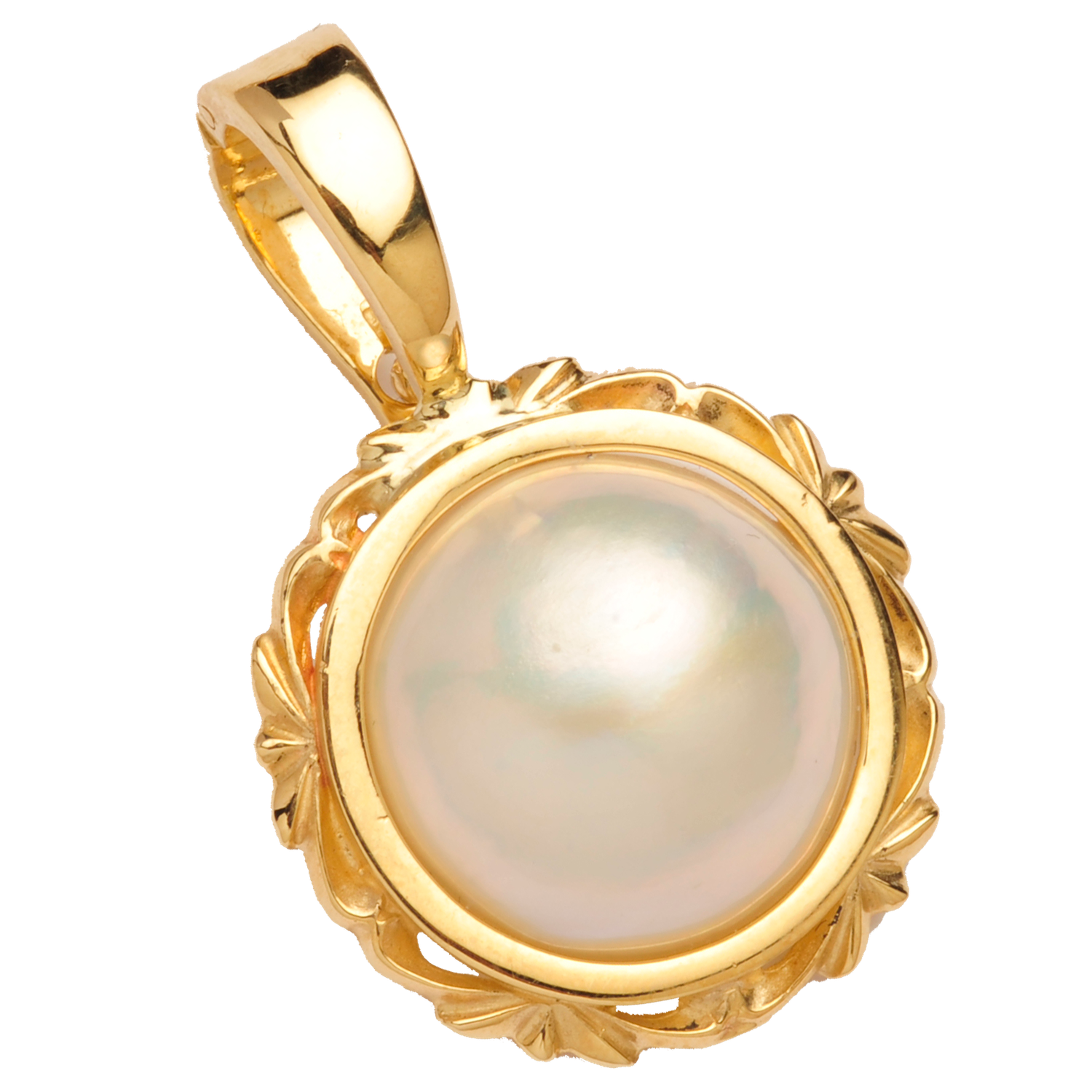 9ct Yellow Gold Mabe Pearl Enhancer Pendant