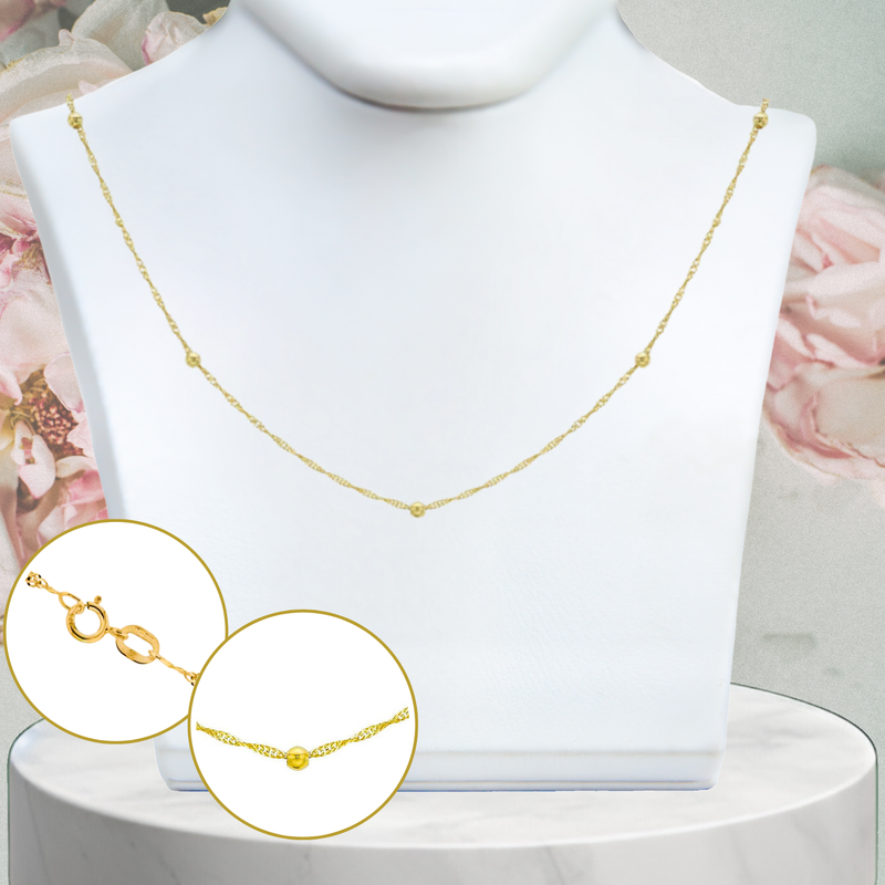 9ct Twist chain & Ball Necklace