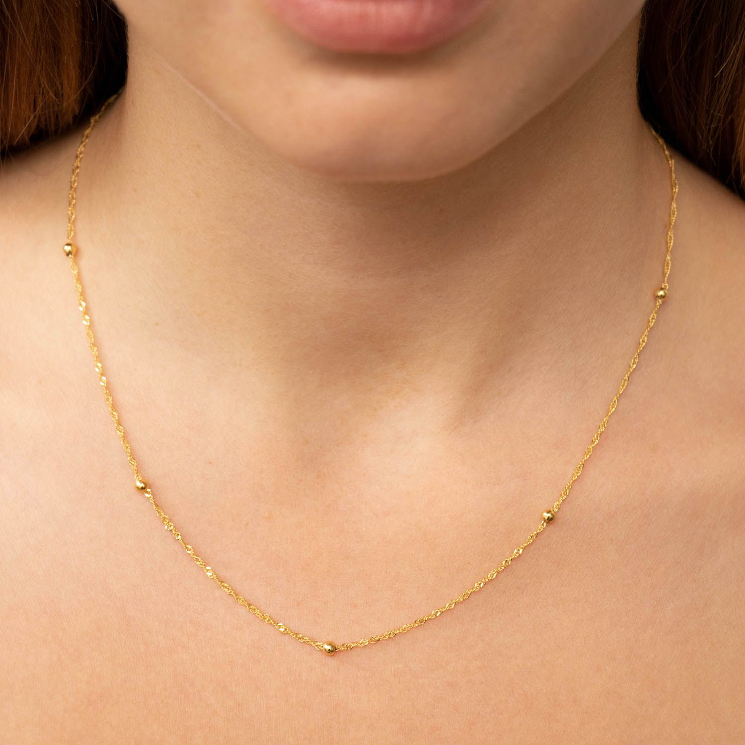 9ct Twist chain & Ball Necklace