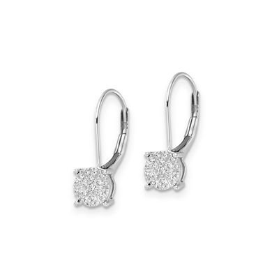 9ct White Gold Cluster LAB Diamond Earrings