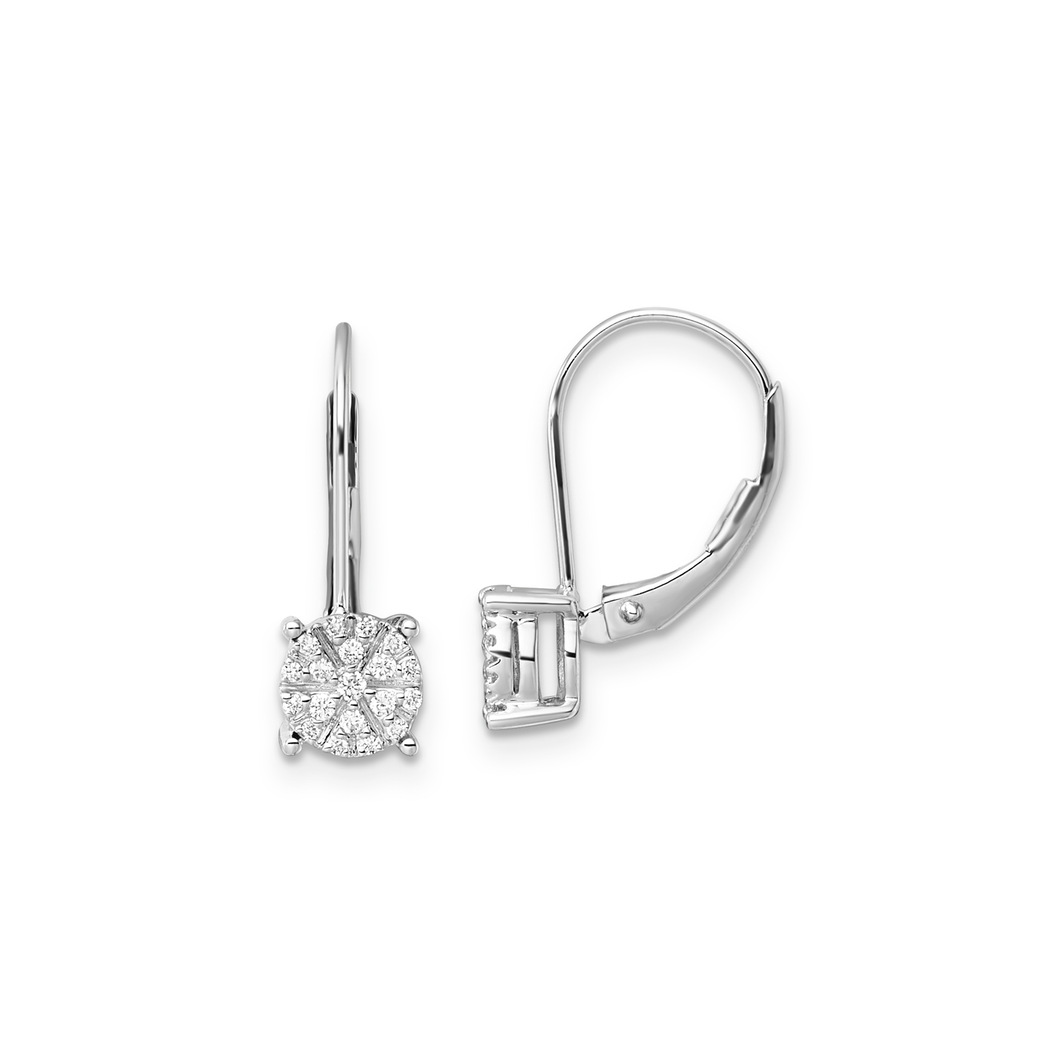 9ct White Gold Cluster LAB Diamond Earrings