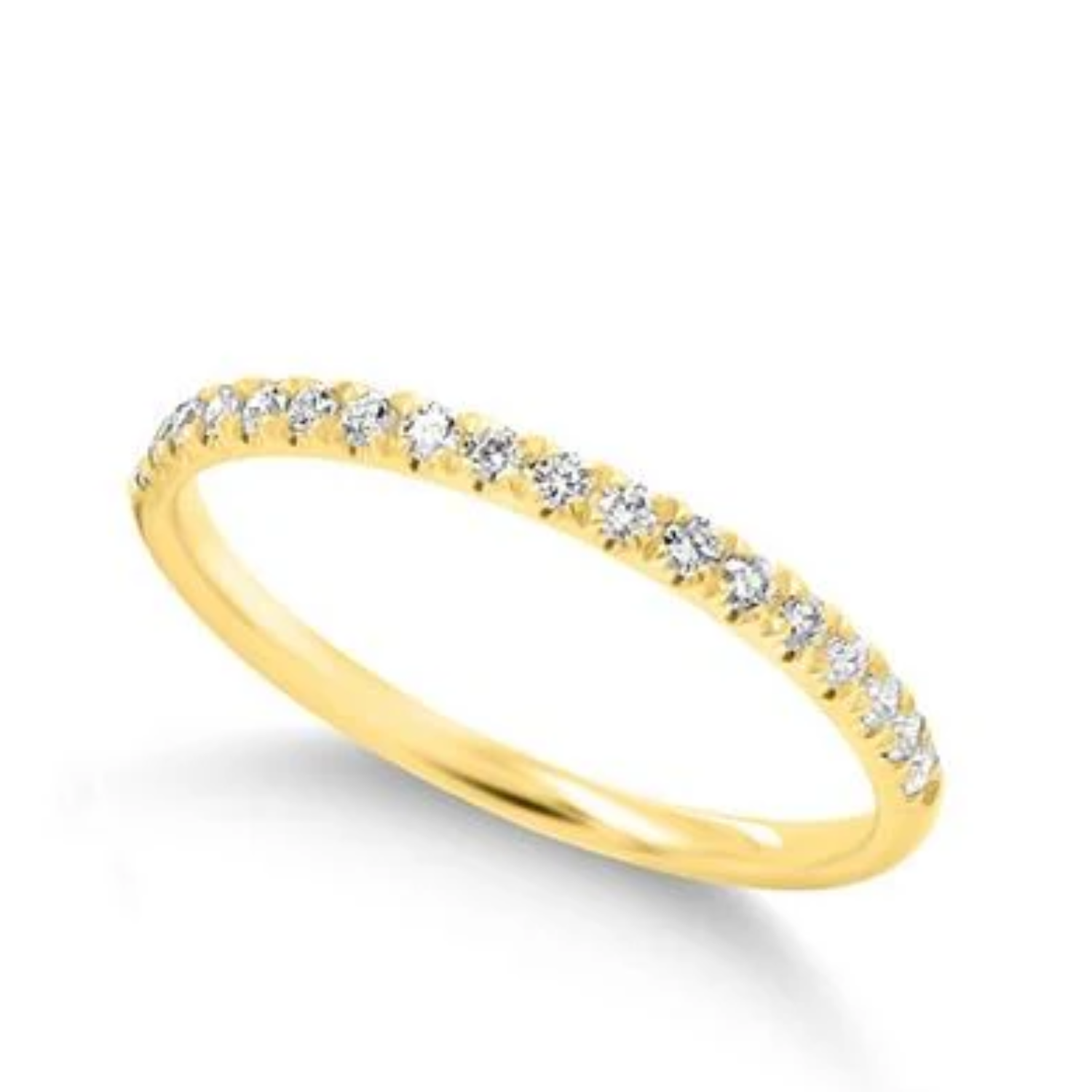 18Y Gold Fine Scallop Claw Set Diamond Ring (18 = 0.20ct)