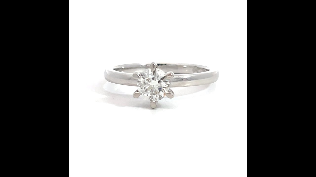 18ct White Gold Solitaire Diamond Engagement Ring (RBC = 0.50ct)