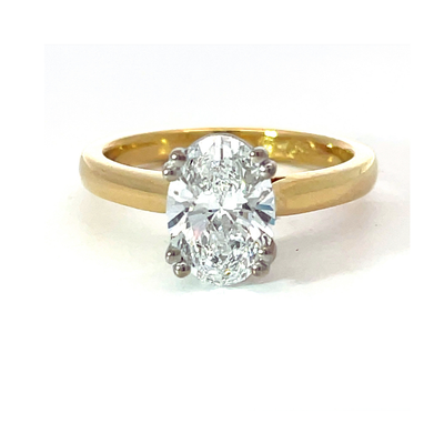 Oval Cut Solitaire Double Claw Diamond Ring (1.50ct)