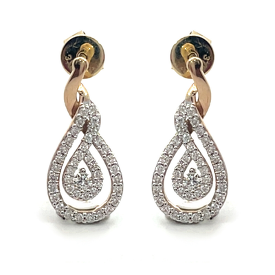 9ct Yellow Gold Tear Drop Diamond Earrings