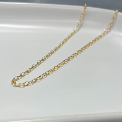 9ct Yellow Gold Oval Diamond Cut Belcher Chain -BO1D