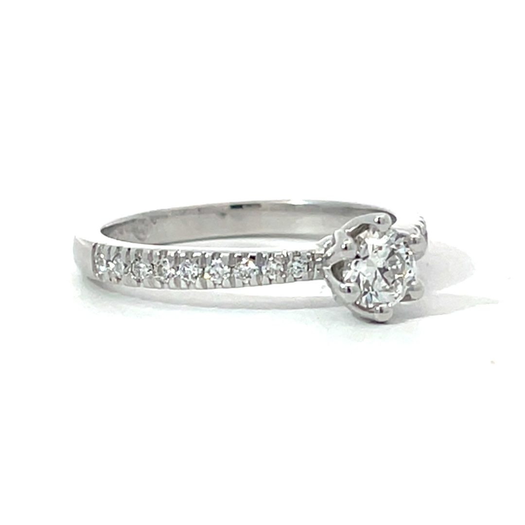 Platinum Round LGD Diamond Engagement Ring  TDW = 0.63ct