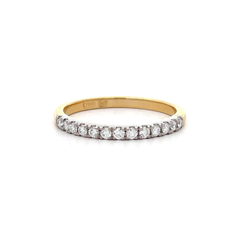 18ct 2-tone Scallop Claw Set Diamond Ring (0.26ct/2pts)