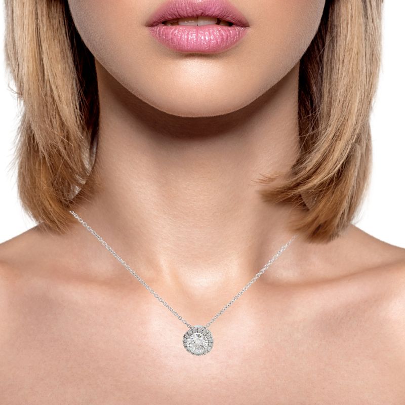 Lab Grown Diamond Halo Slider Pendant (1.15ct)