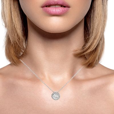 Lab Grown Diamond Halo Slider Pendant (1.15ct)