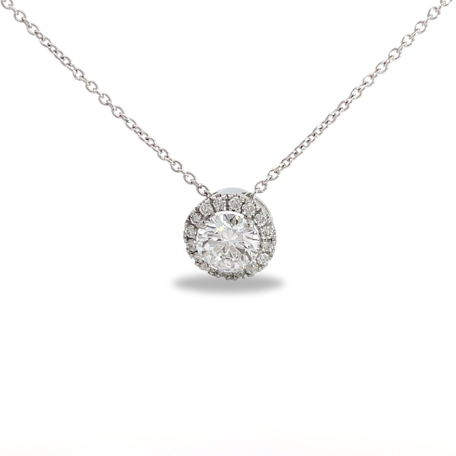 Lab Grown Diamond Halo Slider Pendant (1.15ct)