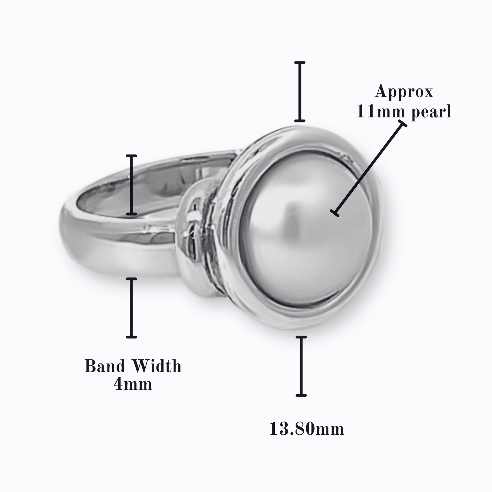 Sterling Silver  Mabe Pearl Ring