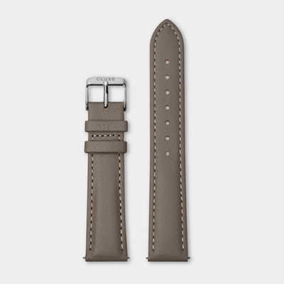 CLUSE Strap 18mm Leather Taupe, SILVER Colour