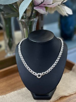 Sterling Silver Double Curb Roller Necklace