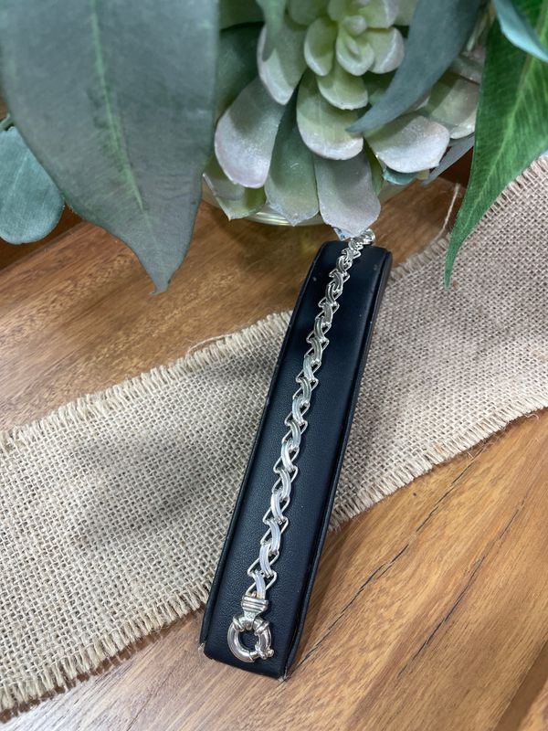 Sterling Silver Fancy Gate Link Bracelet