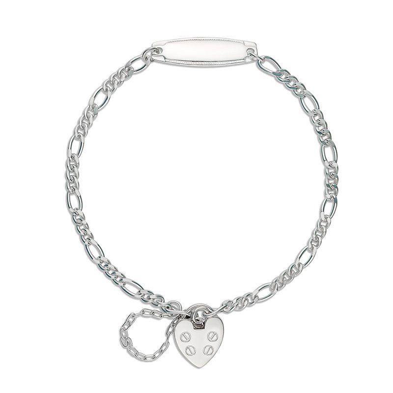 Sterling Silver Brooklyn Figaro Bracelet 1+3 with ID