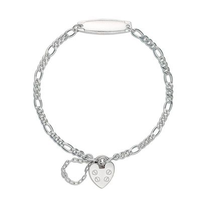 Sterling Silver Brooklyn Figaro Bracelet 1+3 with ID