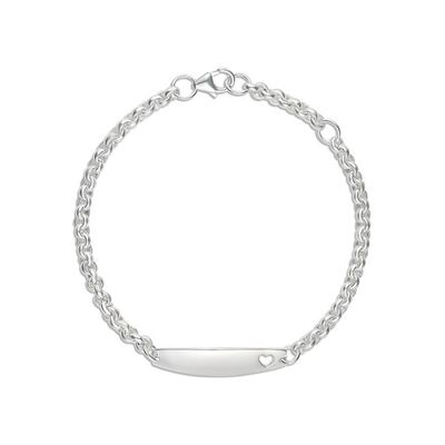 Sterling Silver Heart Baby ID Bracelet