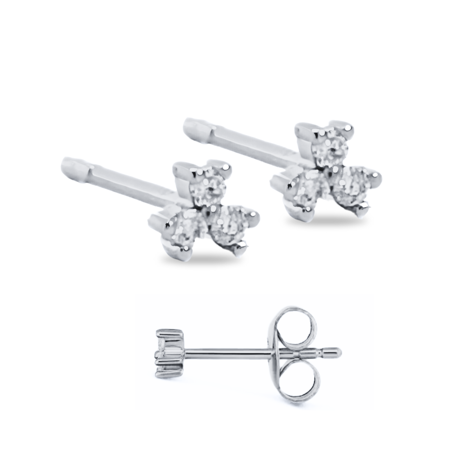 9ct Diamond Trilogy Stud Earrings