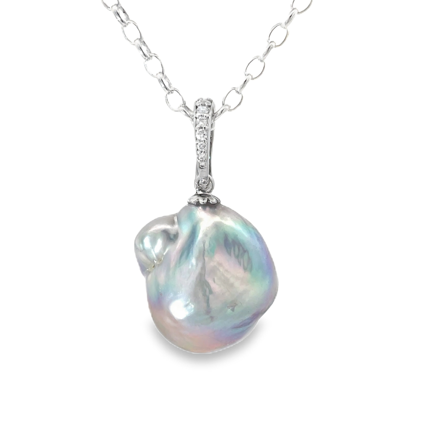Sterling Silver Baroque Pearl Pendant