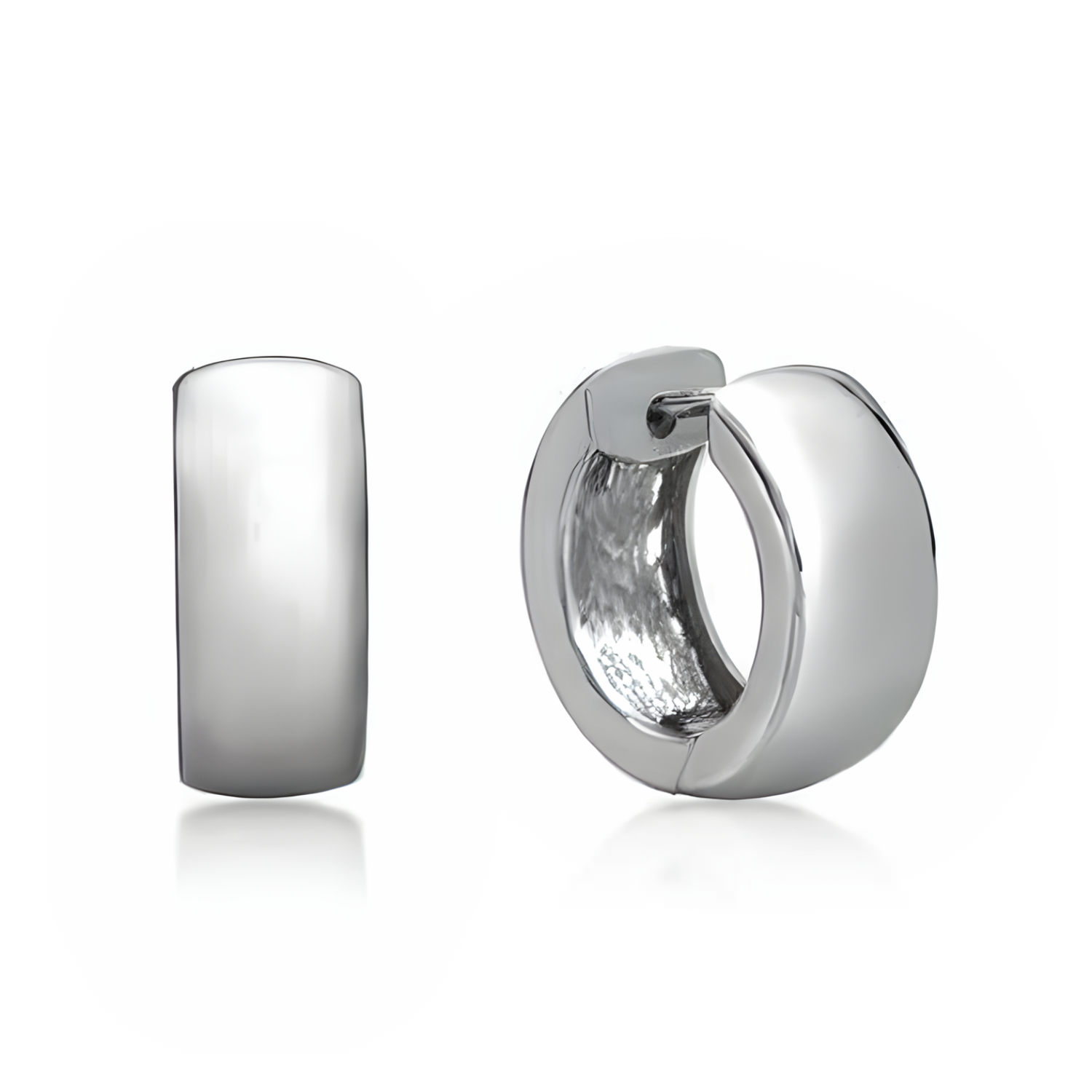 Sterling Silver 7.0mm Wide Huggie Earrings