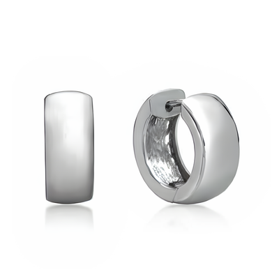 Sterling Silver 7.0mm Wide Huggie Earrings