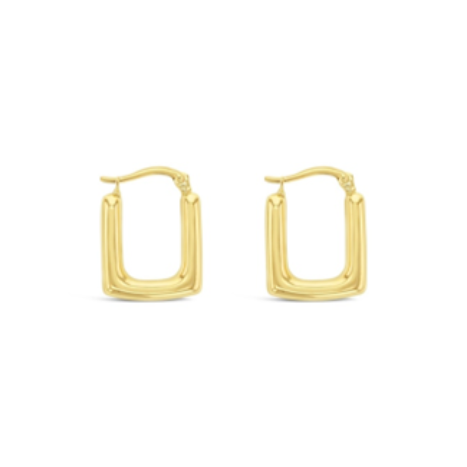 9ct Yellow Gold Square Hoop Earrings