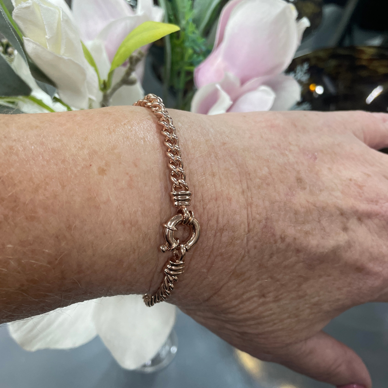 9ct Rose Gold Filled Curb Bracelet