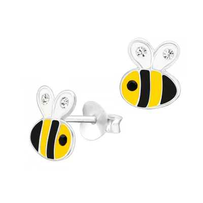 Sterling Silver Bee Stud Earrings