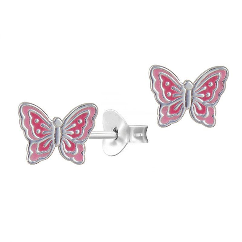 Sterling Silver Butterfly Stud Earrings