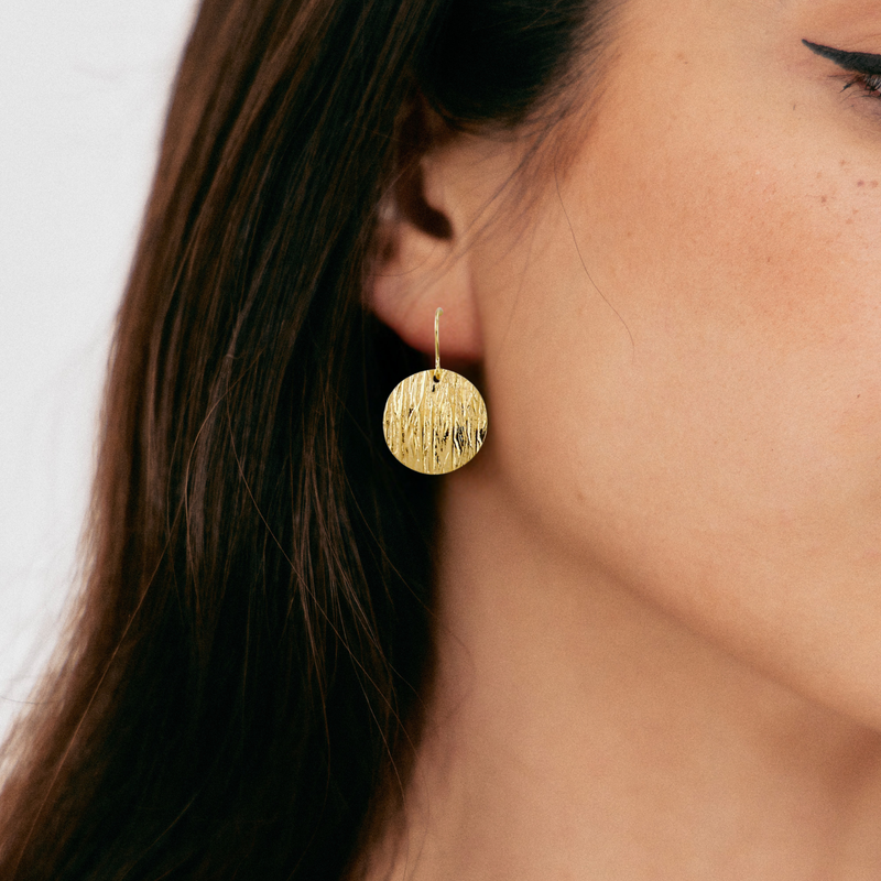 9ct Gold Bonded Circle Drop Earrings
