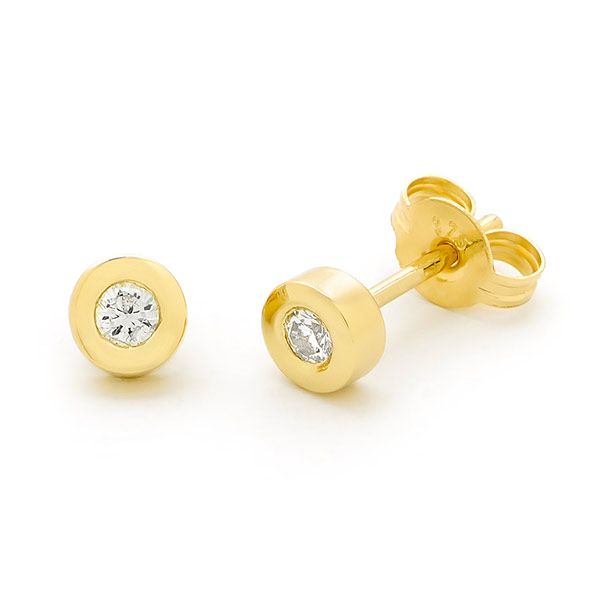 9ct Gold Diamond Stud Earrings 2 = 0.16ct