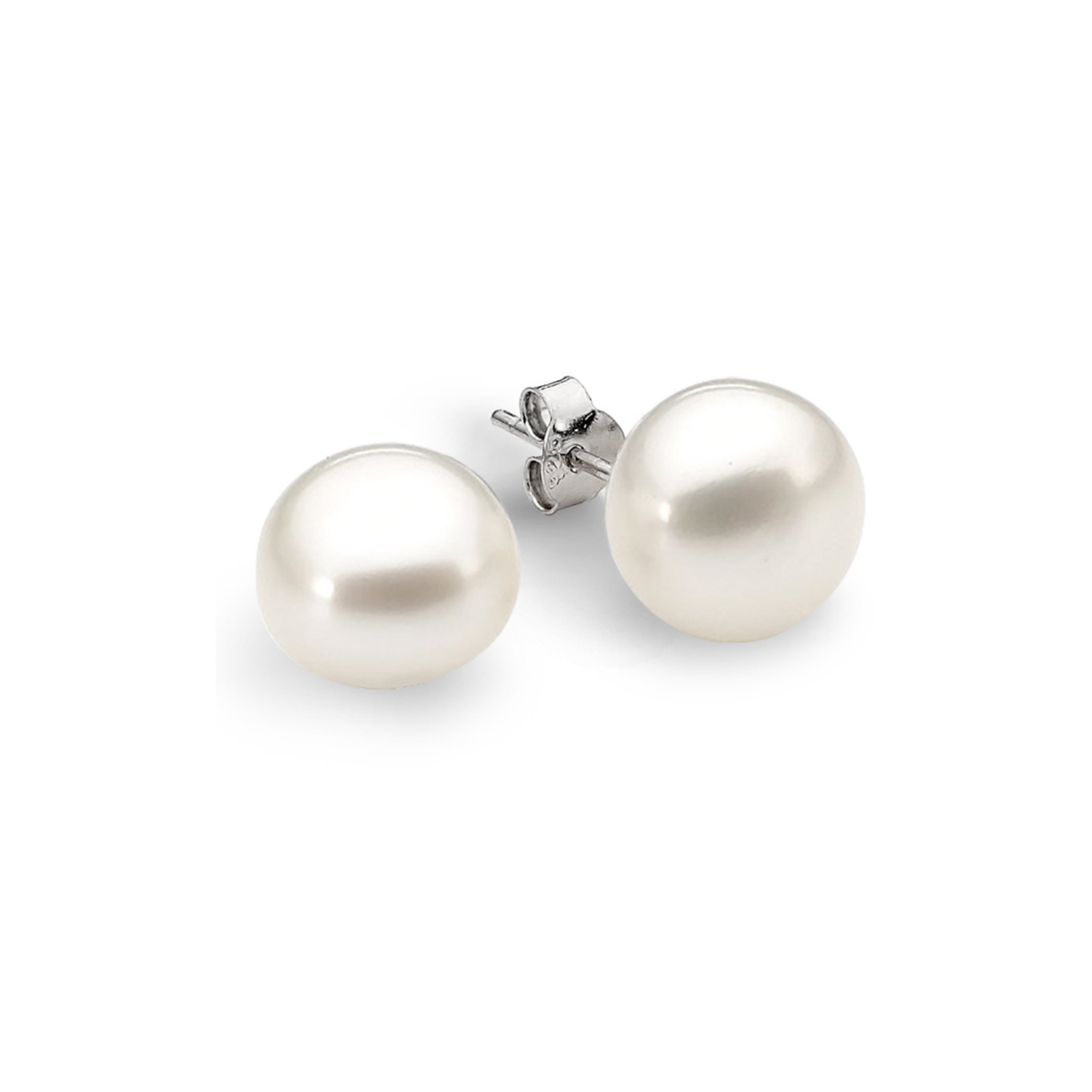 Sterling Silver White FWP Button Stud Earrings, Choose Your Pearl Size: 7mm