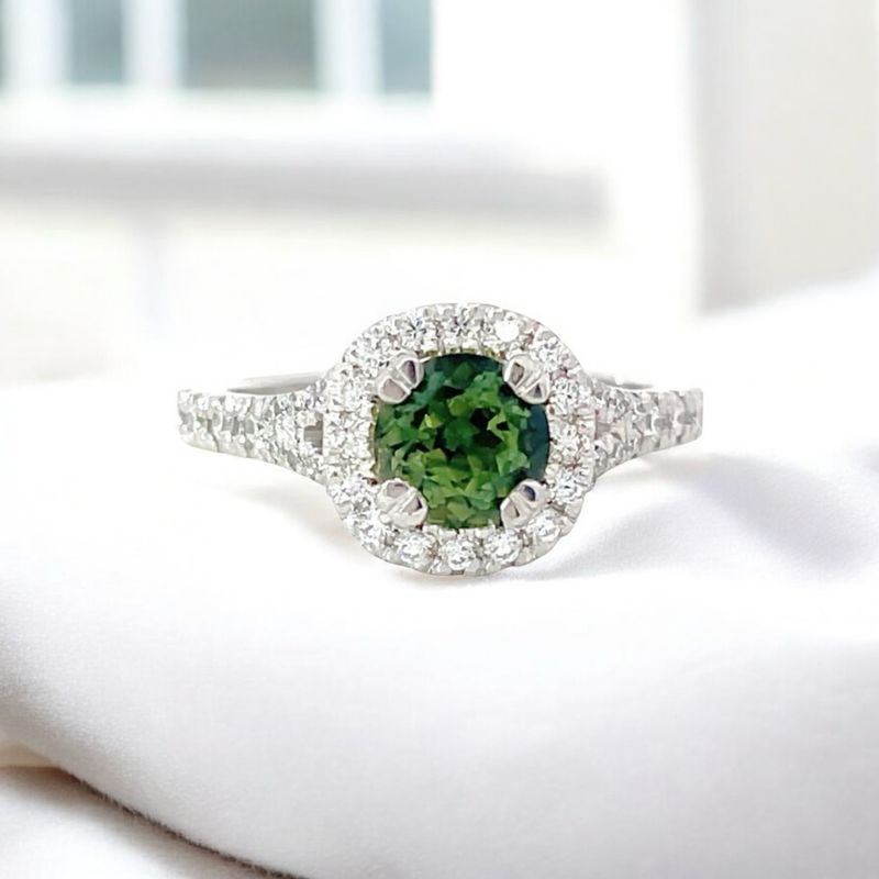 Platinum Australian Parti Sapphire & Diamond Ring