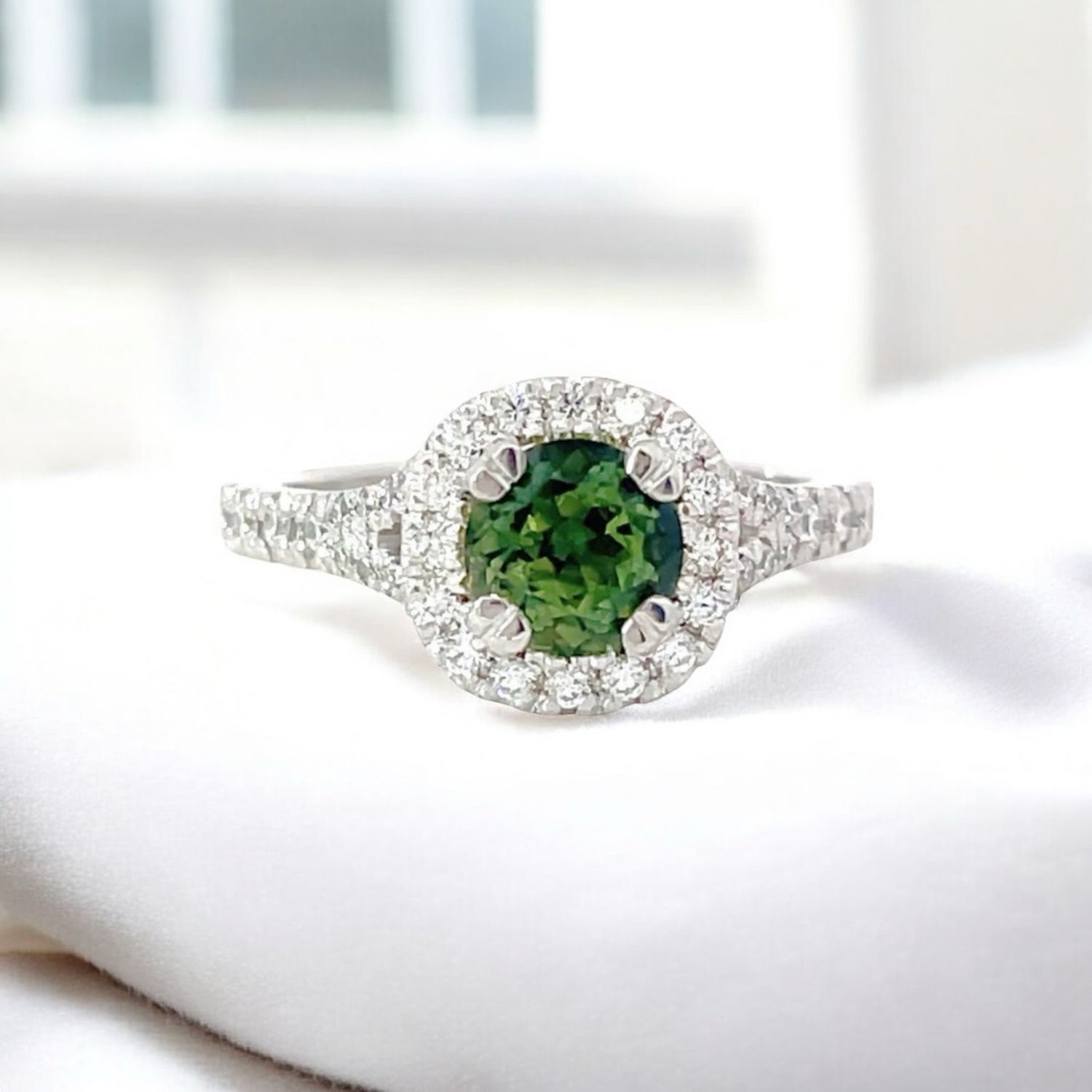 Platinum Australian Parti Sapphire & Diamond Ring