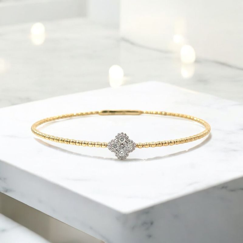 14k Y/W Diamond Set Flexi  Bracelet.