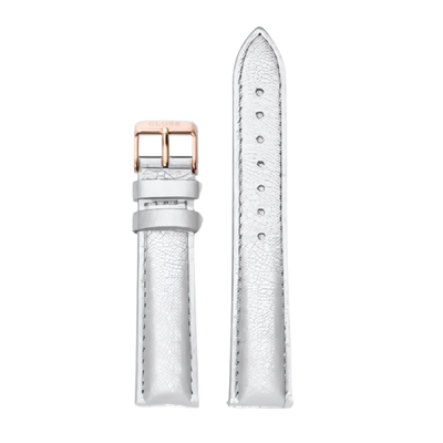 CLUSE Watch 18mm Leather Metallic Silver Strap CLUSE Watch 18mm Leather Metallic Silver Strap